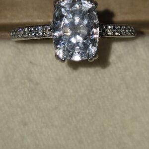 Oval Diamonique Silver Ring